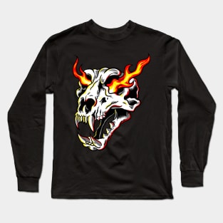 Flame Skull Long Sleeve T-Shirt